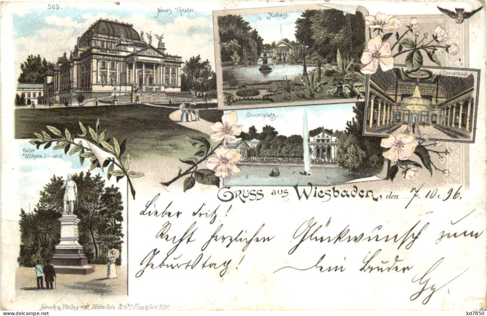 Gruss Aus Wiesbaden - Litho - Wiesbaden