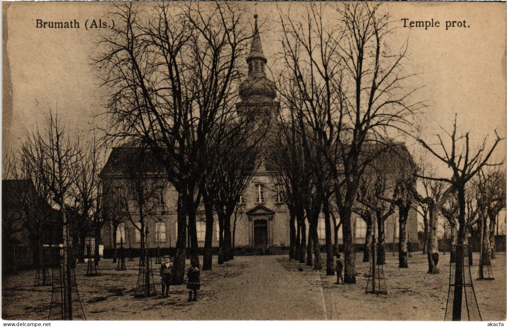 CPA Alsace Brumath Temple Protestant (1390297) - Brumath