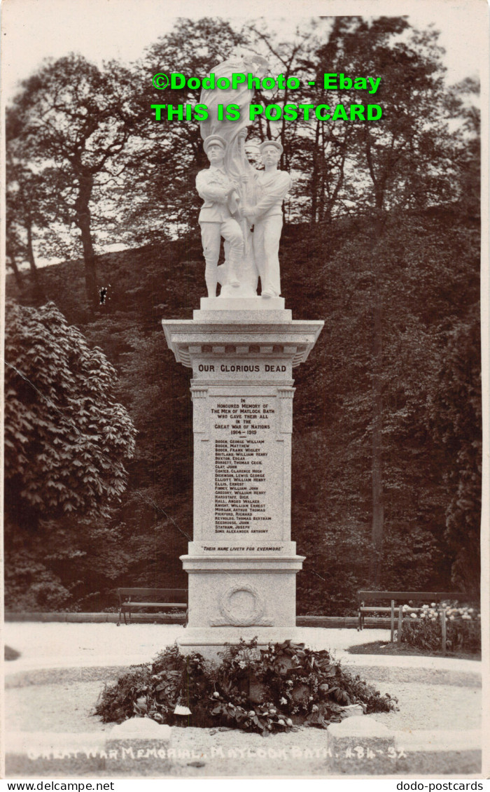 R419981 Matlock Bath. Great War Memorial. Doncaster Rotophoto. Toned Glossy Real - World