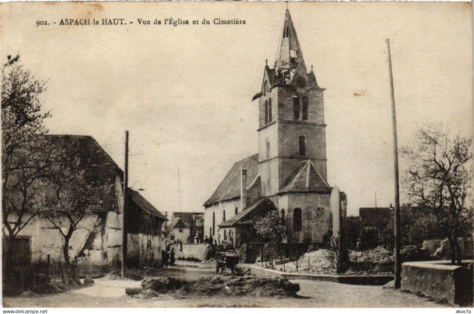 CPA Aspach-le-Haut Église Et Cimetiere (1390513) - Sonstige & Ohne Zuordnung