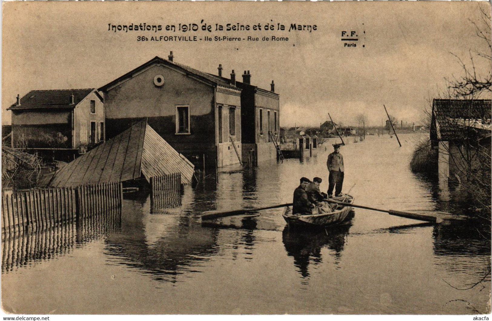 CPA Alfortville Ile St-Pierre Rue De Rome Inondations (1391277) - Alfortville