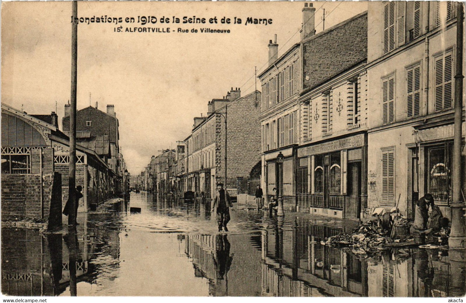 CPA Alfortville Rue De Villeneuve Inondations (1391279) - Alfortville