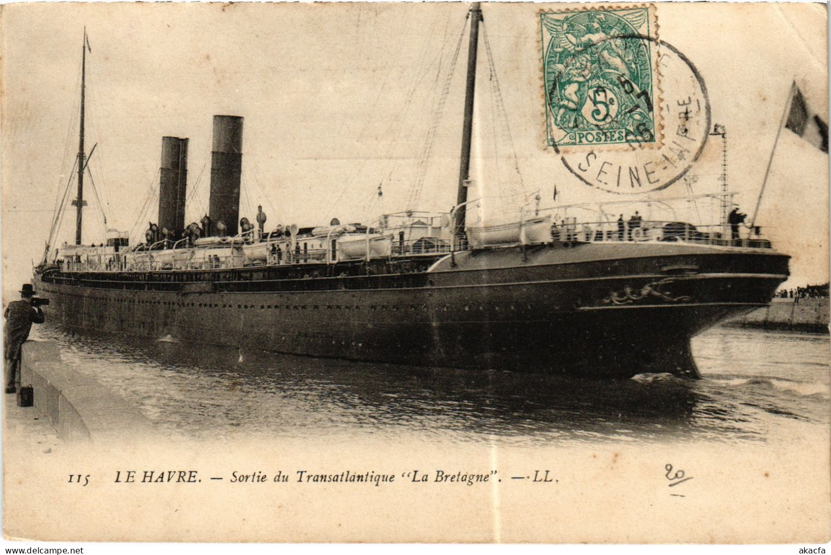 CPA Le Havre Transatlantique La Bretagne Ships (1390867) - Non Classificati