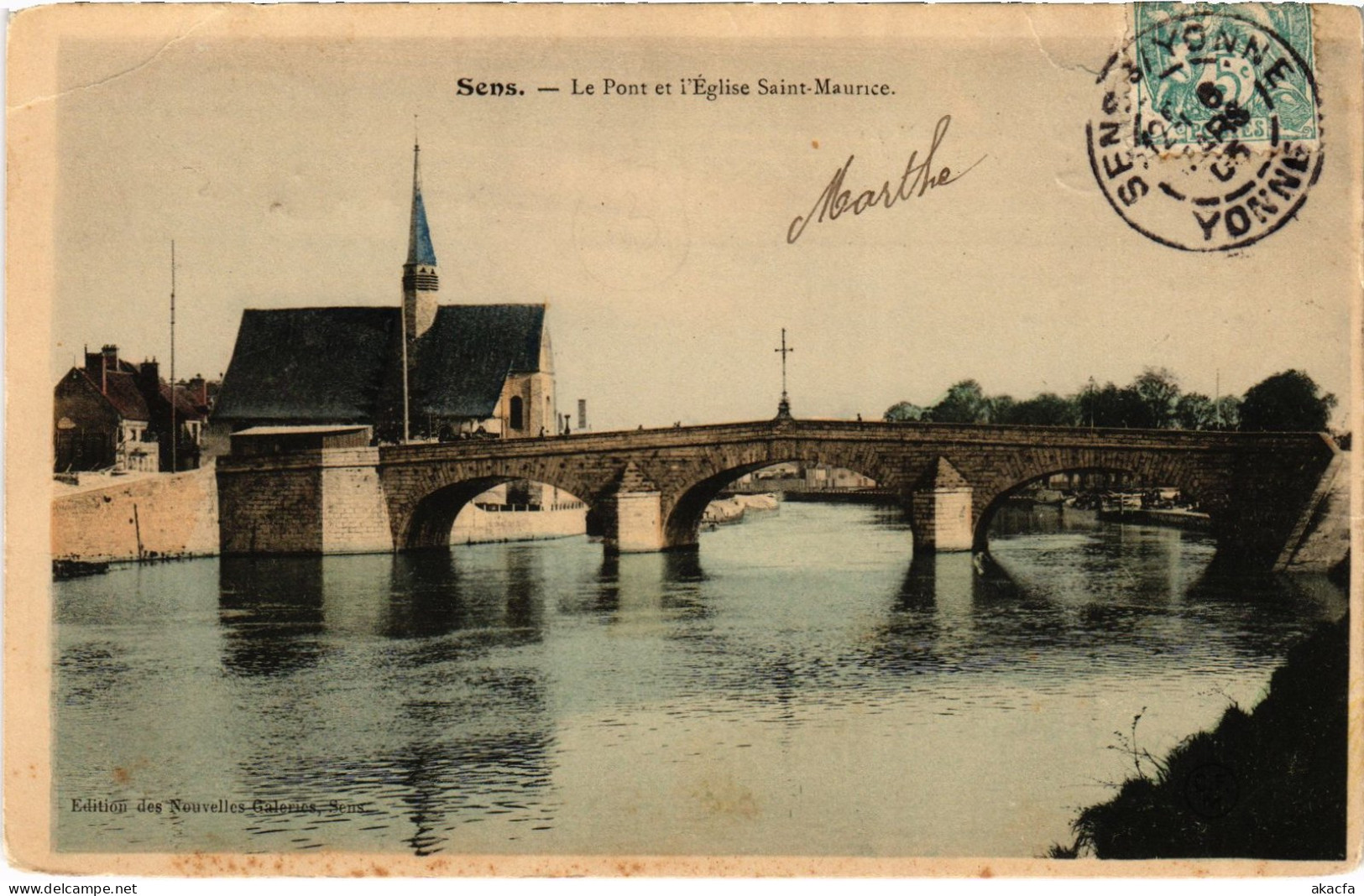 CPA Sens Le Pont Et Eglise St-Maurice (1391135) - Sens