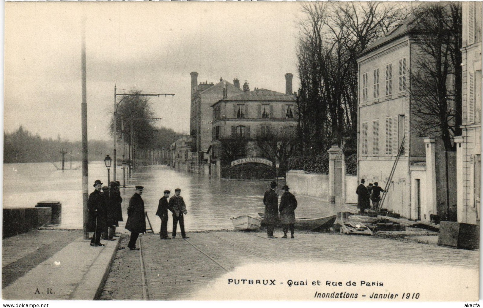 CPA Puteaux Quai Et Rue De Paris Inondations (1391192) - Puteaux