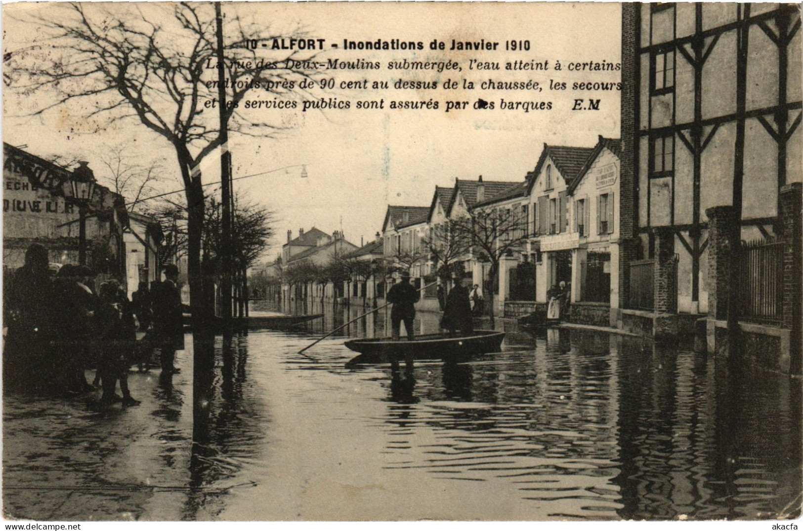 CPA Alfort Rue Des Deux Moulins Inondations (1391293) - Maisons Alfort