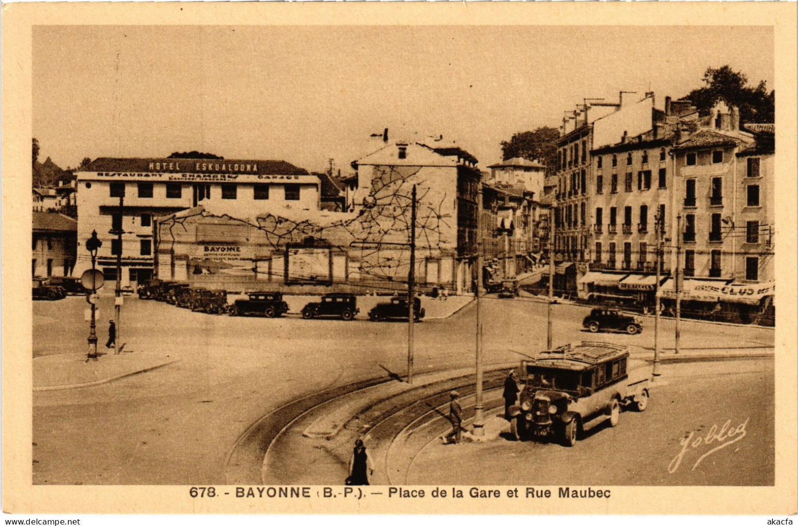 CPA Bayonne Place De La Gare Rue Maubec (1390189) - Bayonne