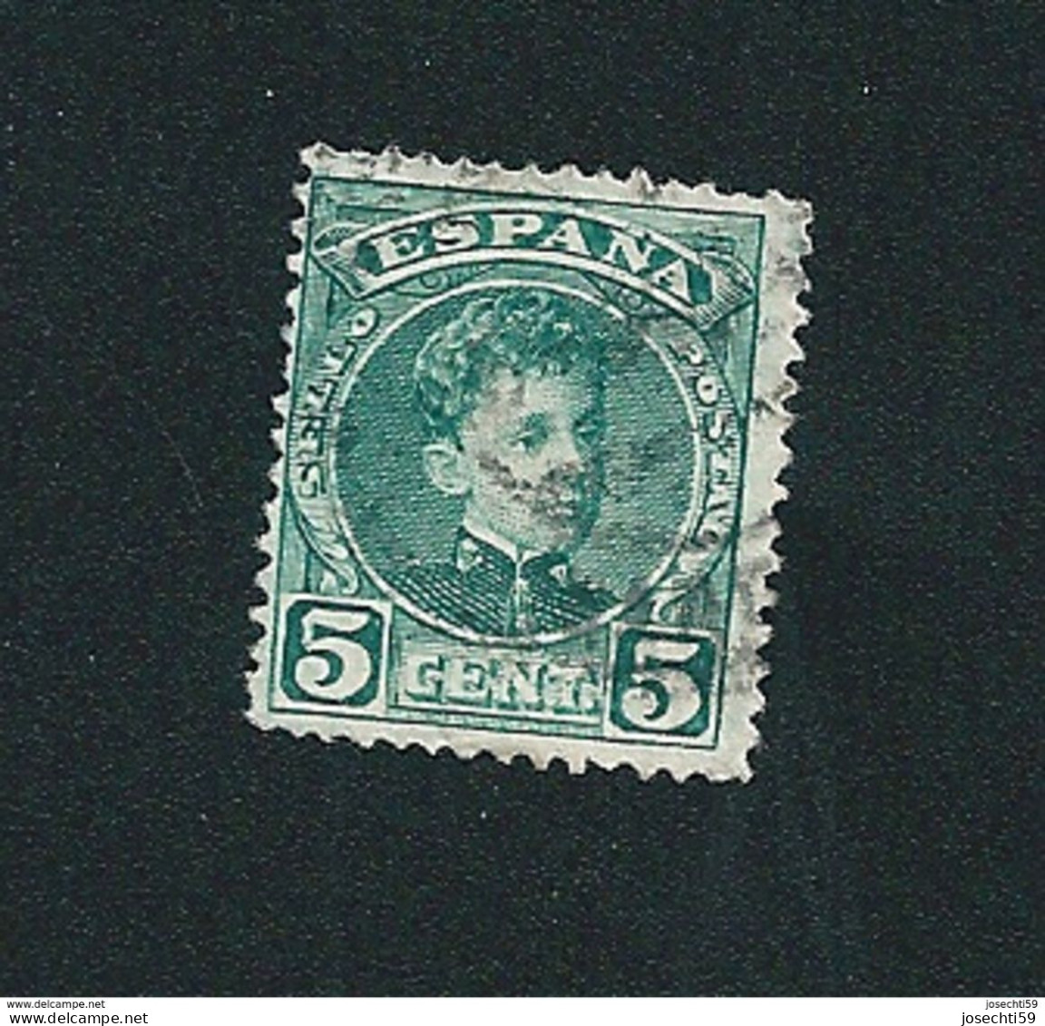 N° 213  Alphonse XIII - Chiffres Au Dos Timbre  Espagne 1901 Oblitéré 5 Cts Espana - Oblitérés