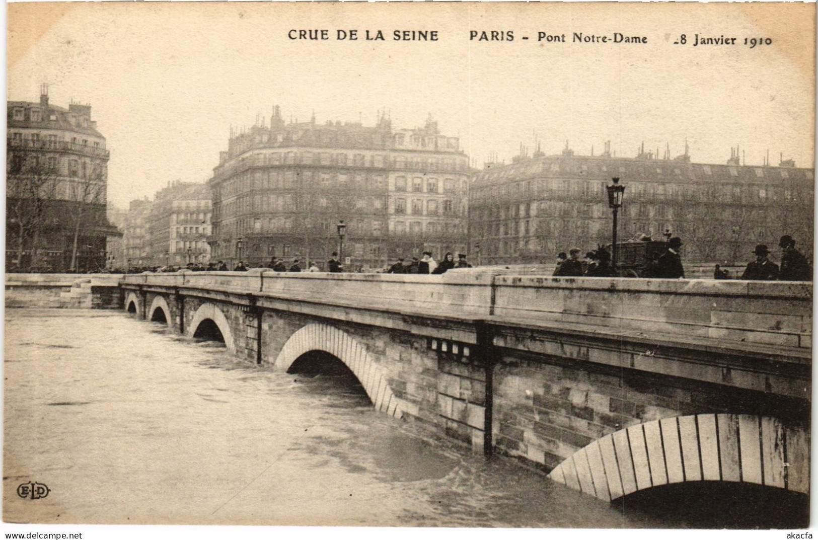 CPA Paris Pont Notre-dame Inondations (1390807) - Überschwemmung 1910