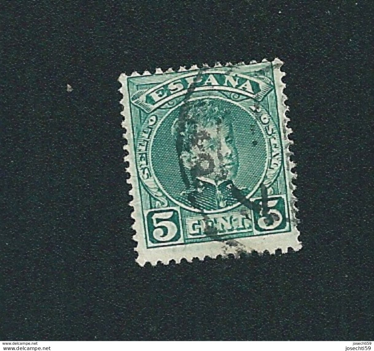 N° 213  Alphonse XIII - Chiffres Au Dos Timbre  Espagne 1901 Oblitéré 5 Cts Espana - Used Stamps