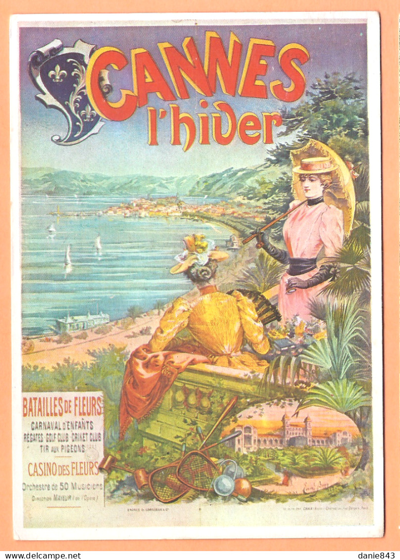 Ppgf/ CPSM Grand Format - ALPES MARITIMES - CANNES L'HIVER - CARTE TOURISTIQUE PUBLICITAIRE - Cannes