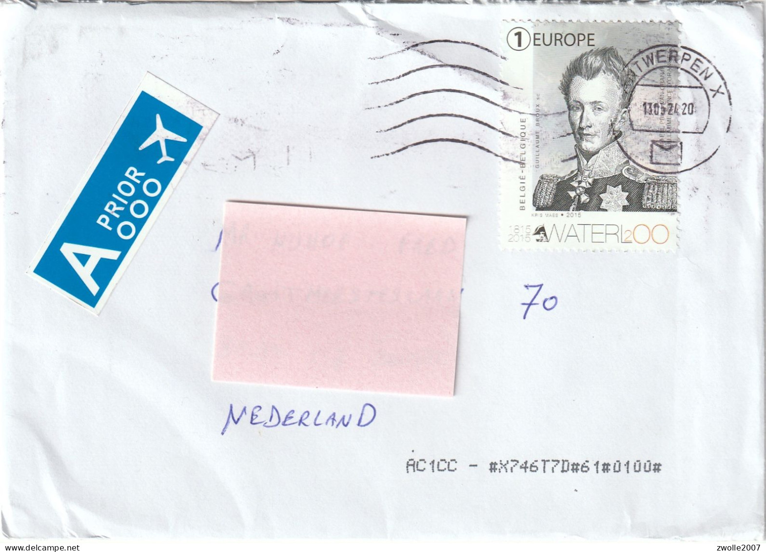 Letter Cover Belgie Waterloo Europa - Cartes Postales 1951-..