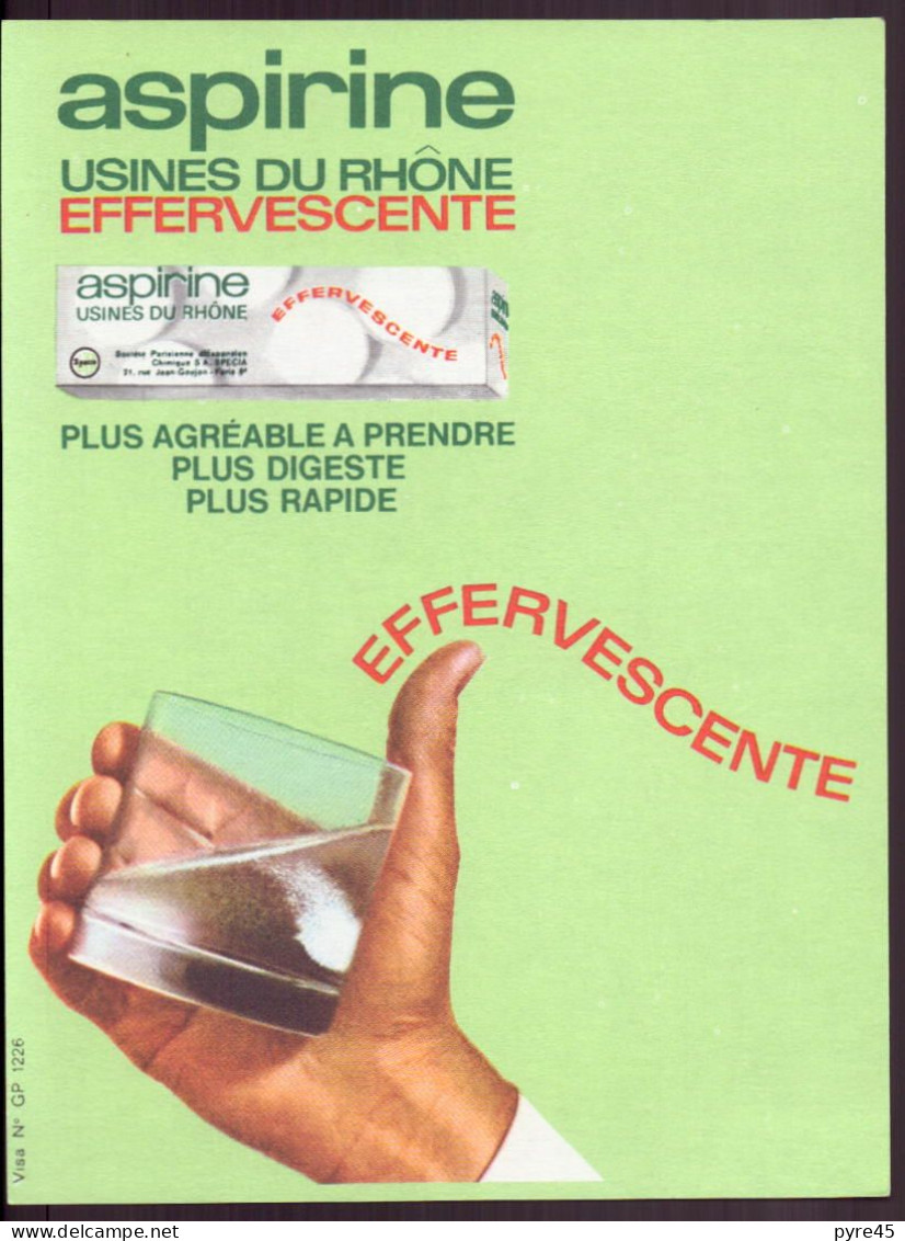 Publicitaire " Aspirine Effervescente " Au Verso Plan Taride Lilliput - Advertising