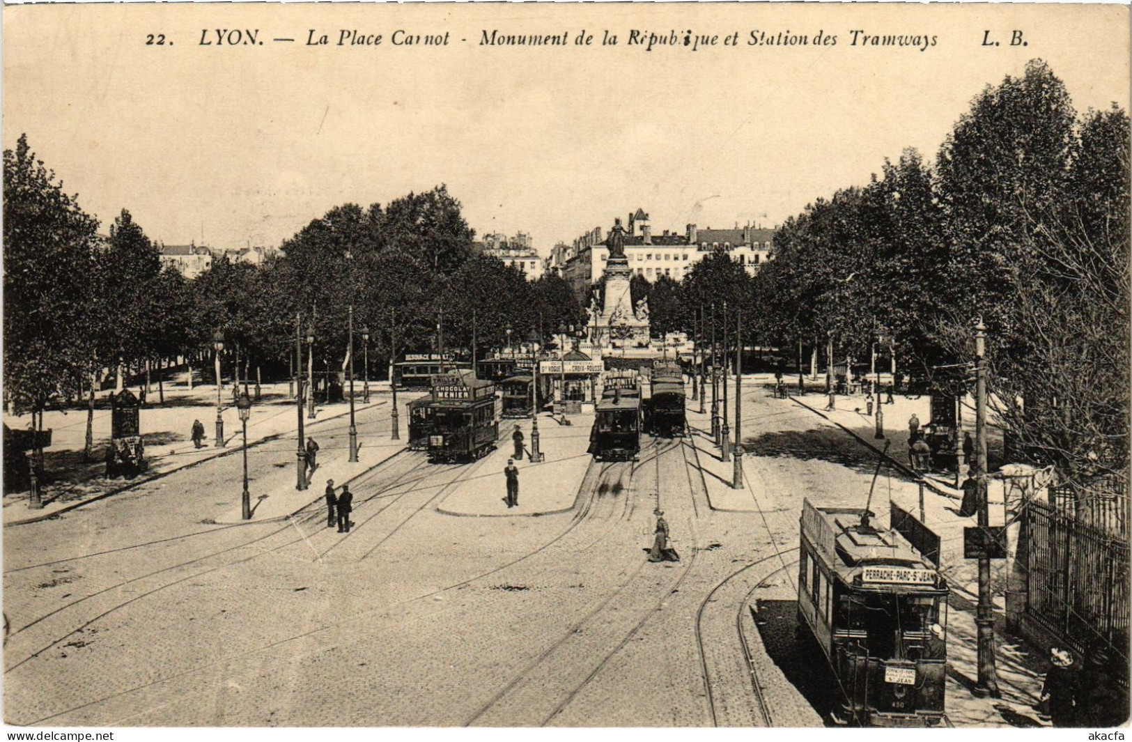 CPA Lyon Place Carnot Station Des Tramways (1390573) - Autres & Non Classés