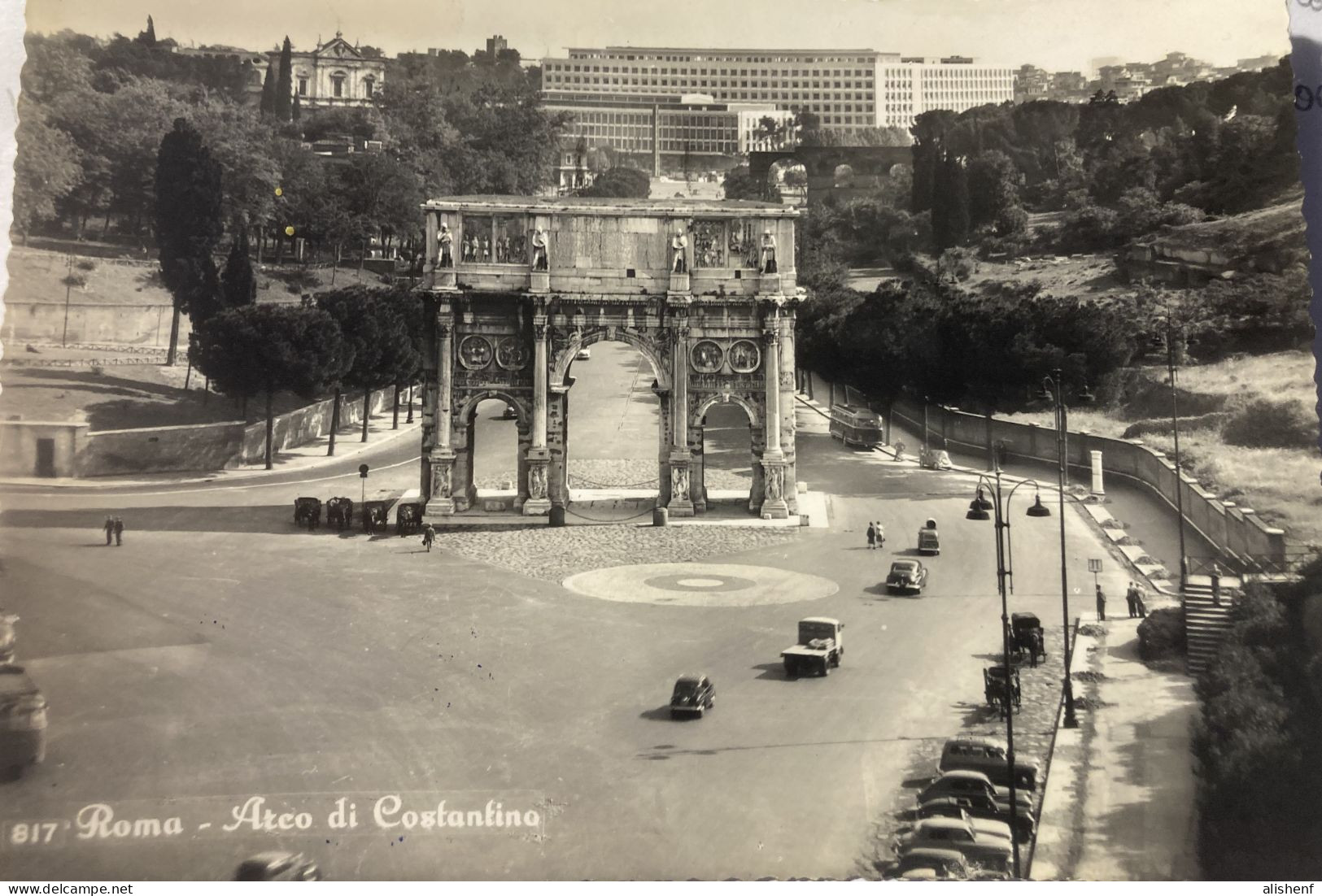 Roma Arco Di Constantino Piazzale Con Auto - Colisée