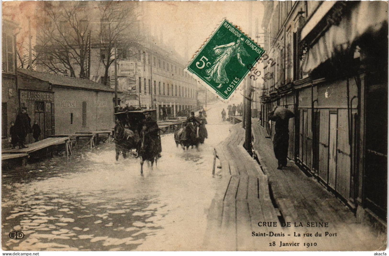 CPA St-Denis Rue Du Port Inondations (1391235) - Saint Denis