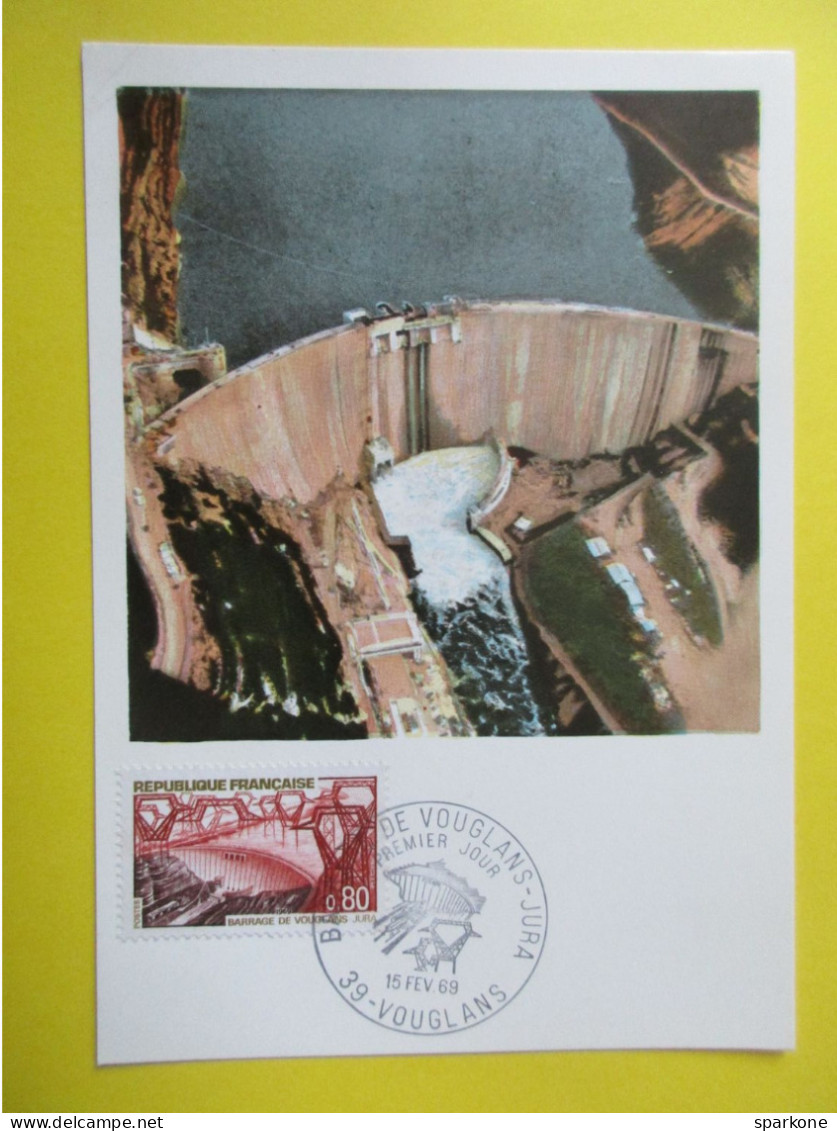 Le Barrage De Vouglans Sur L'Ain - EDF - Carte Philatélique - Cachet Commémoratif - Oblitération 1° Jour - 1969 - Other & Unclassified