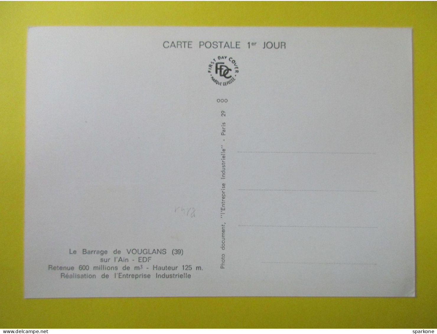 Le Barrage De Vouglans Sur L'Ain - EDF - Carte Philatélique - Cachet Commémoratif - Oblitération 1° Jour - 1969 - Sonstige & Ohne Zuordnung