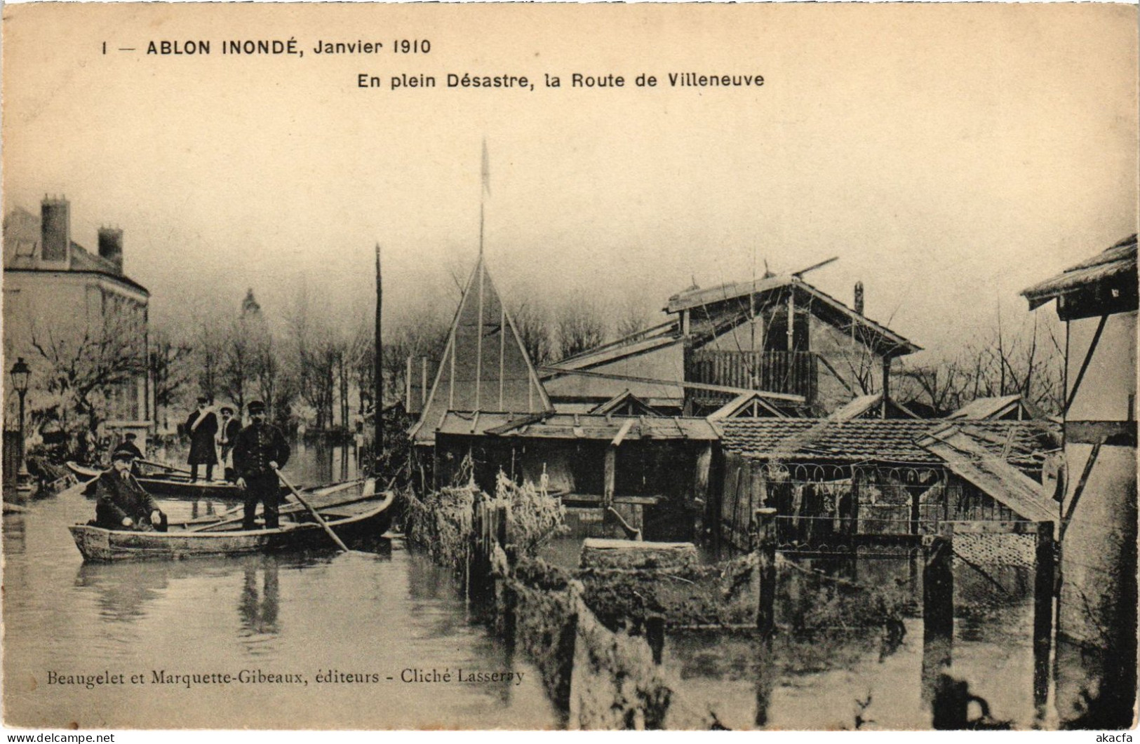CPA Ablon Route De Villeneuve Inondations (1391298) - Ablon Sur Seine