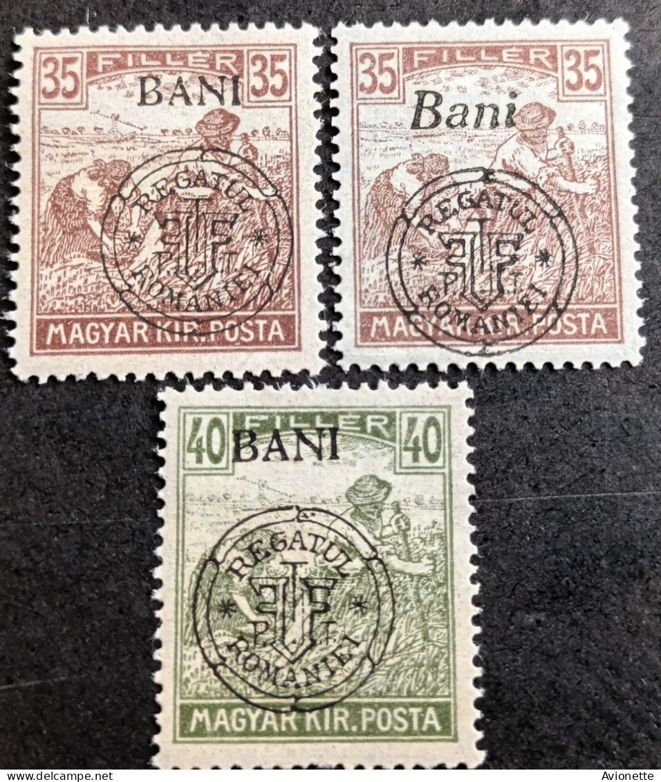 Magyar Kir Posta / Surcharge Regatul Romaniei (3 Timbres Neufs) - Unused Stamps