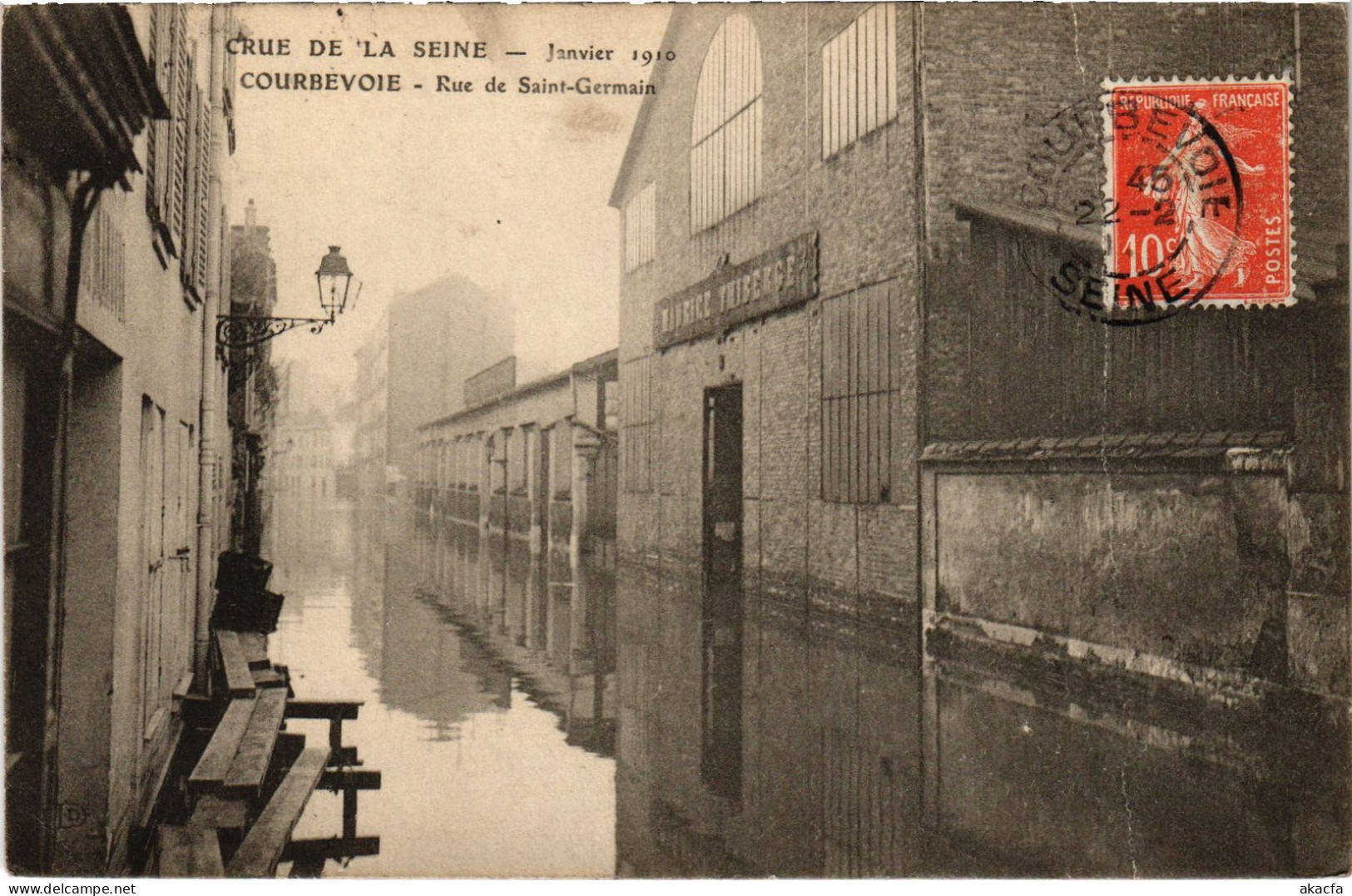 CPA Courbevoie Rue De St-Germain Inondations (1391196) - Courbevoie