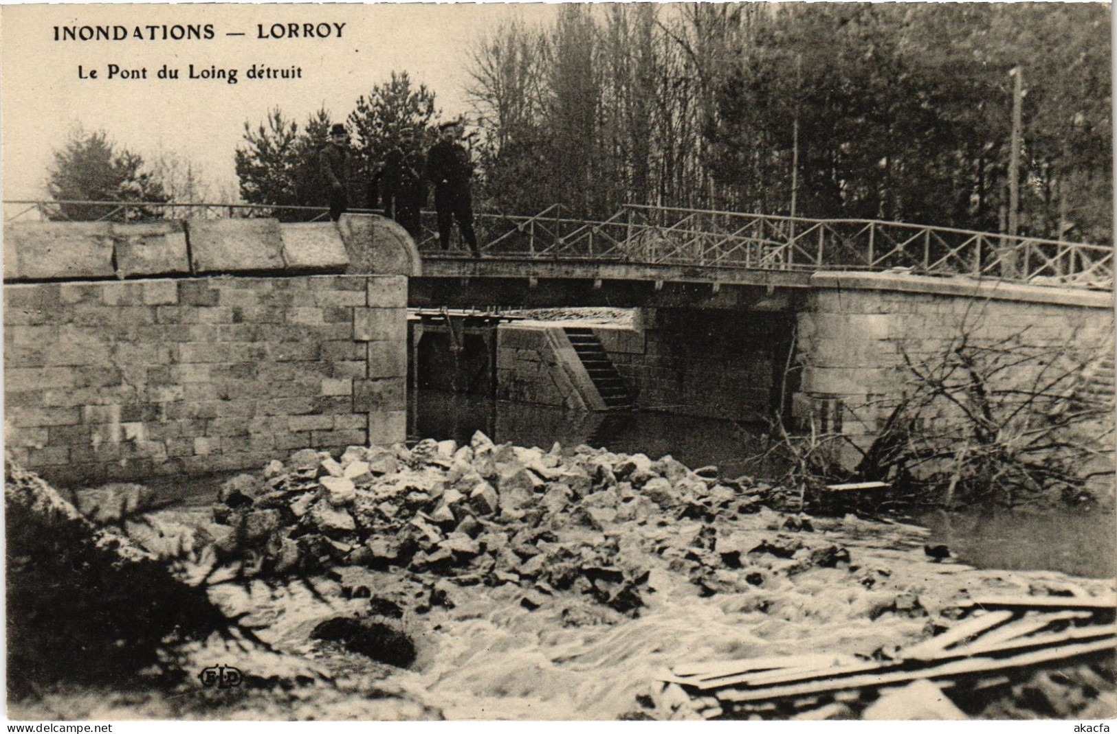 CPA Lorroy Pont Du Loing Inondations (1390913) - Other & Unclassified