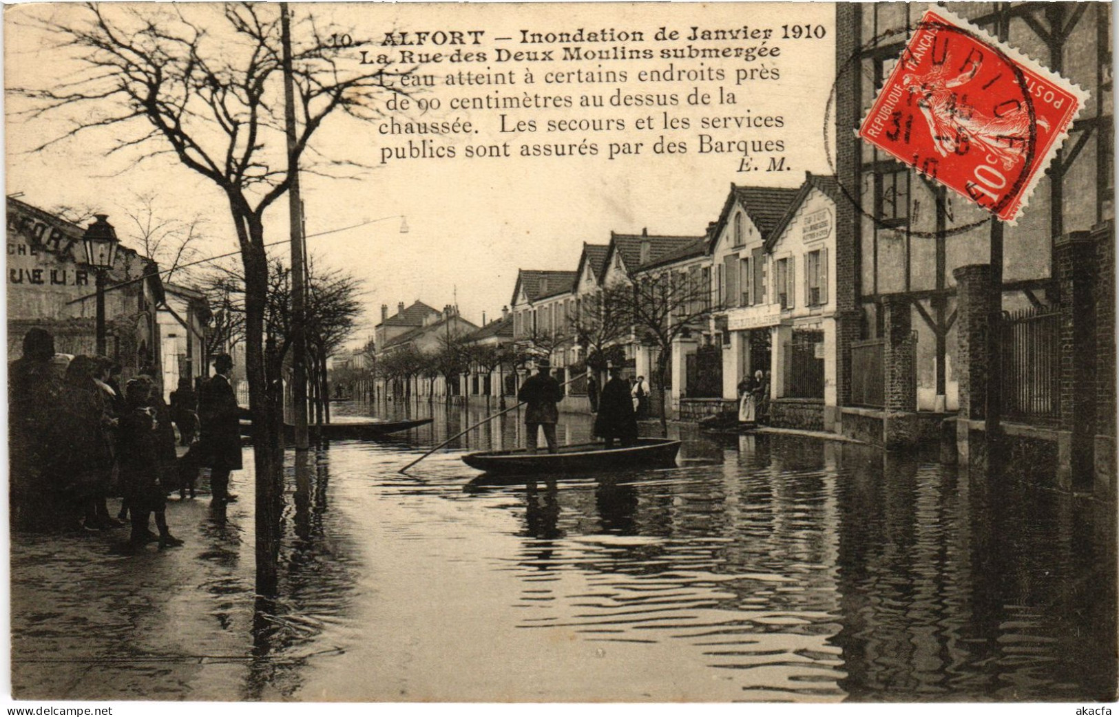 CPA Alfort Rue Des Deux Moulins Inondations (1391246) - Maisons Alfort