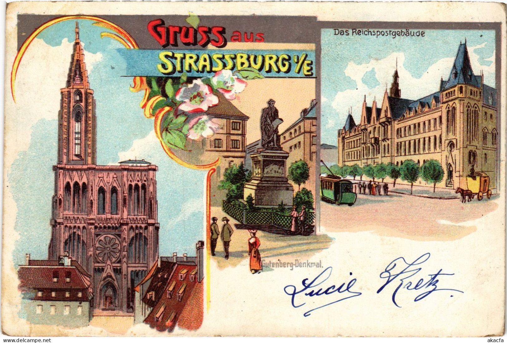 CPA Gruss Aus Strasbourg LITHO (1390435) - Straatsburg