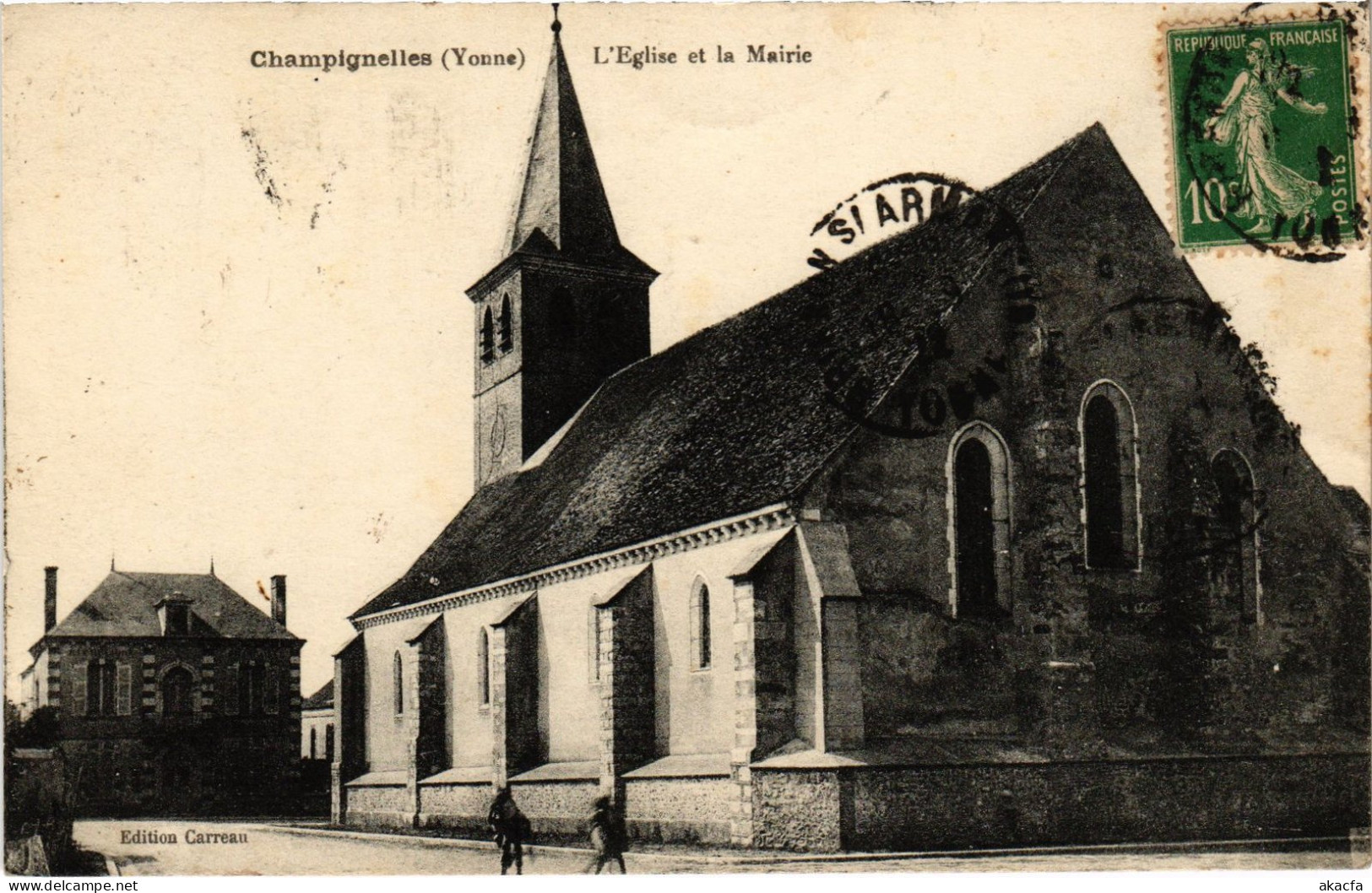 CPA Champignelles Église Et Mairie (1391137) - Andere & Zonder Classificatie