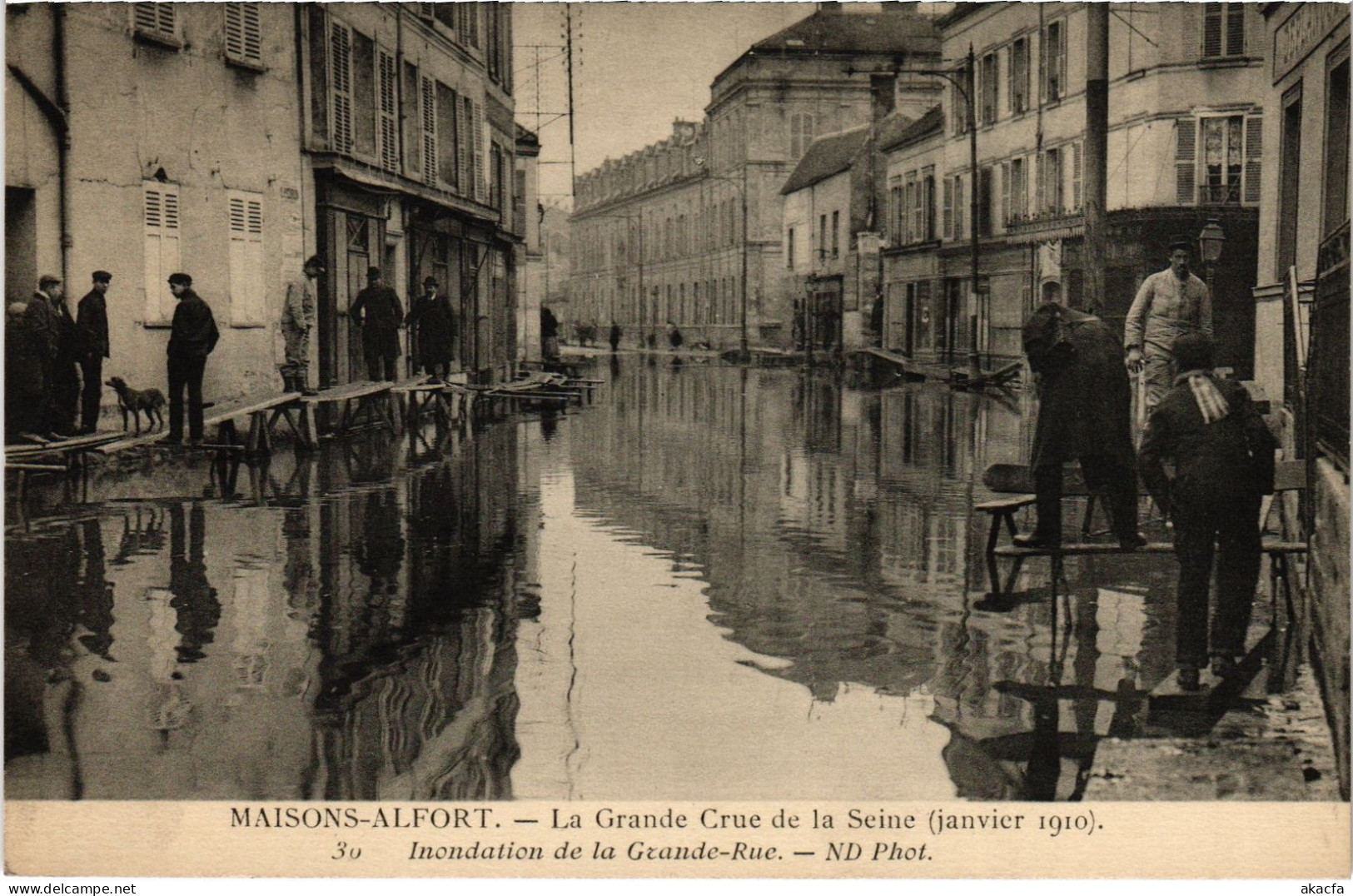 CPA Maisons-Alfort Grande Rue Inondations (1391286) - Maisons Alfort