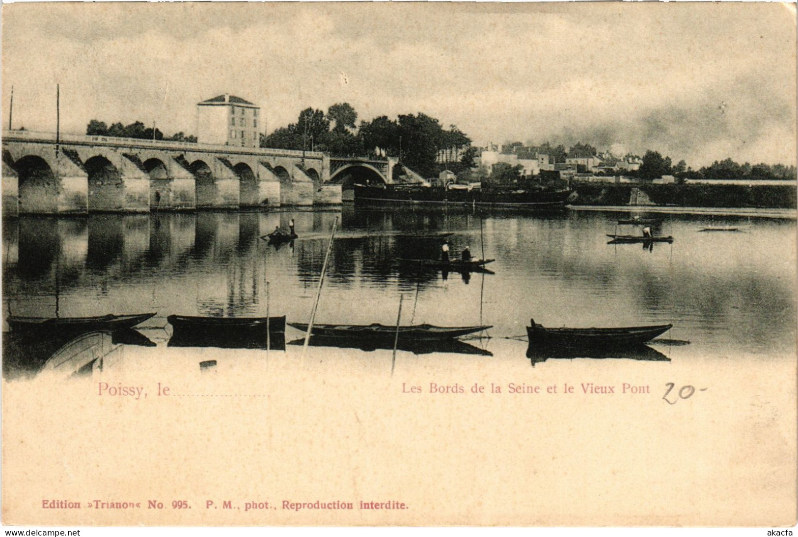 CPA Poissy Bords De La Seine Vieux POnt (1390942) - Poissy