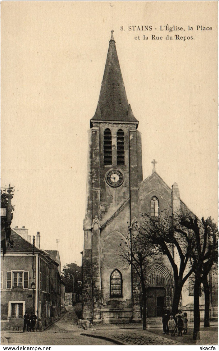 CPA Stains Eglise Rue Du Repos (1391241) - Stains