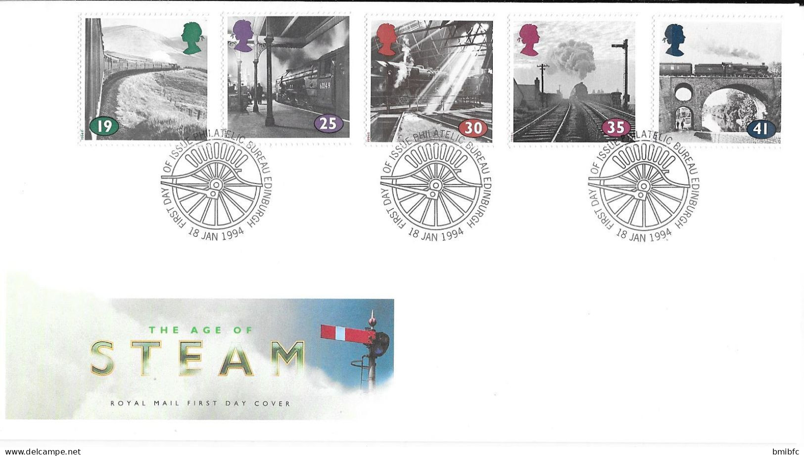 THE ADGE OF STEAMN FDC 18 JANV 1994 EDINBURGH - 1991-2000 Dezimalausgaben