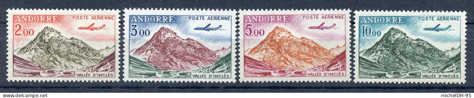 ANDORRE Français - 1961-64 - Poste Aérienne - Série 4 Timbres - Nos 5 à 8 - Cote 12,00 € - Ongebruikt