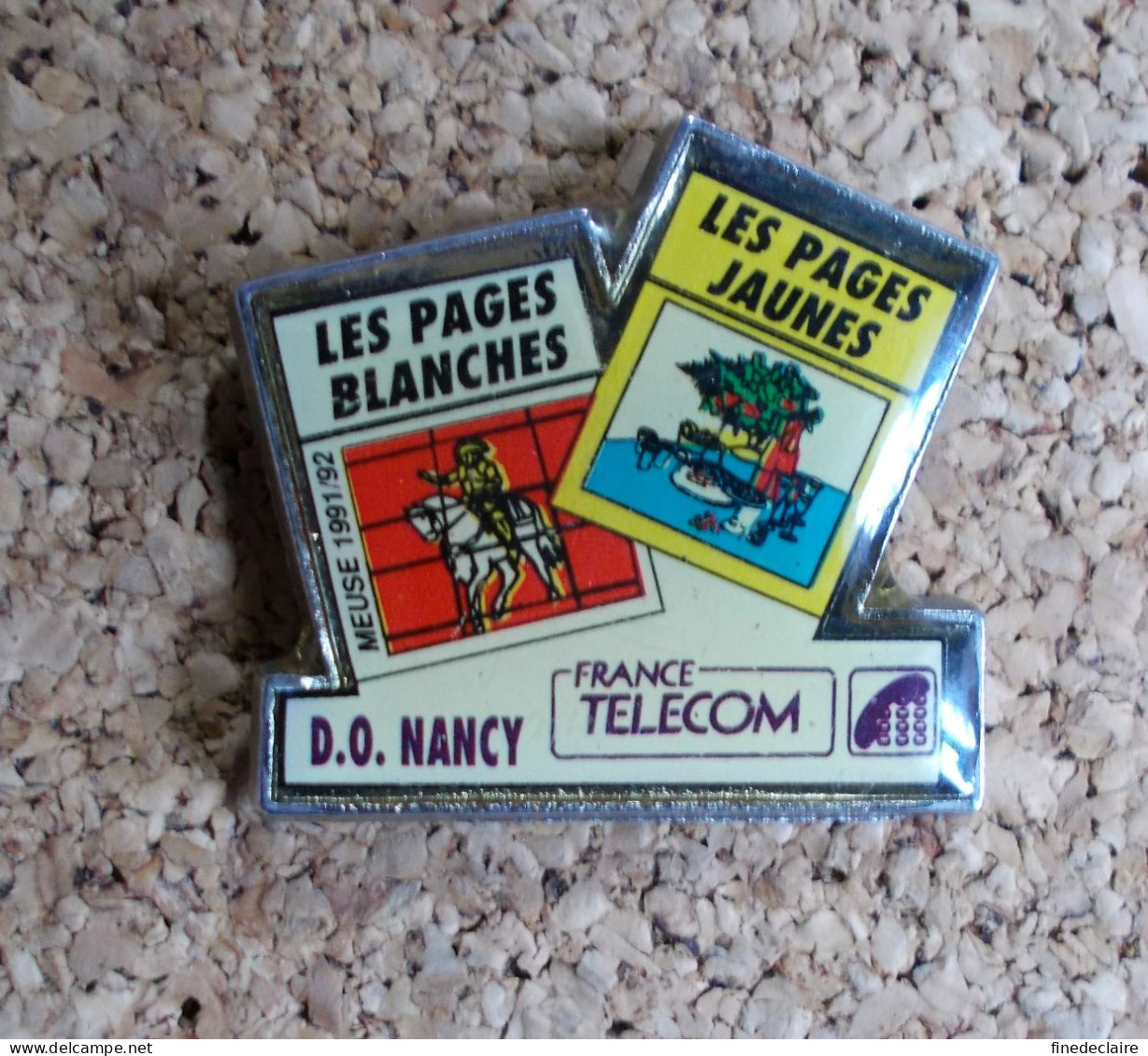 Pin's - France Télécom - D.O. Nancy Les Pages Blanches, Les Pages Jaunes - Meuse 1991/92 - Telecom Francesi