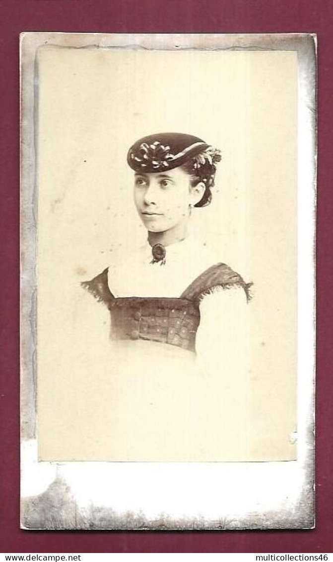 120524B - PHOTO CDV E LELONG ST PETERSBOURG - Femme Au Chapeau - Old (before 1900)