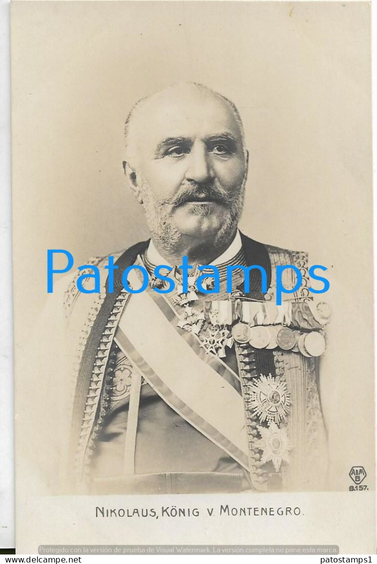 228915 ROYALTY KING NIKOLAUS OF MONTENEGRO POSTAL POSTCARD - Königshäuser