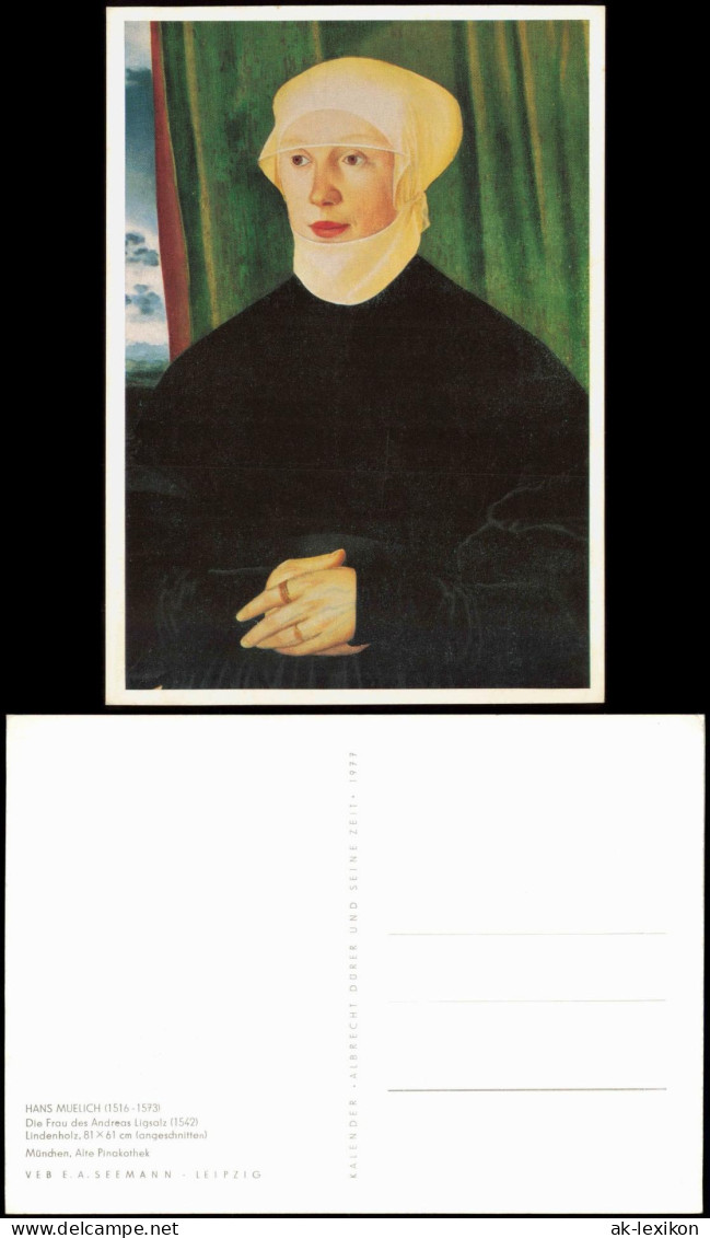 Künstlerkarte HANS MUELICH Die Frau Des Andreas Ligsalz (1542) 1977 - Paintings