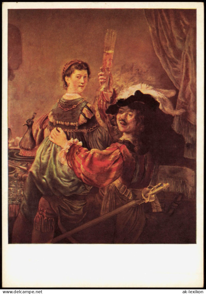 Künstlerkarte REMBRANDT (1606-1669) Selbstbildnis Mit Saskia 1975 - Malerei & Gemälde