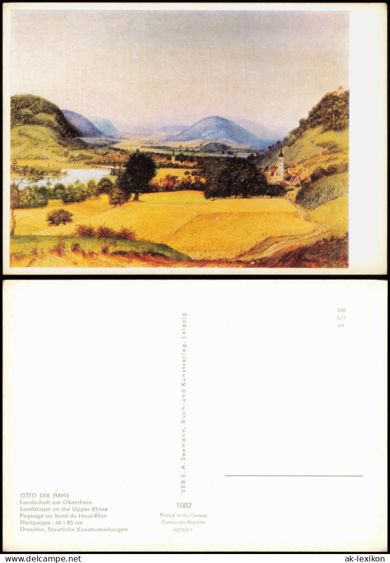 Ansichtskarte  Künstlerkarte Gemälde OTTO DIX Landschaft Am Oberrhein 1968 - Malerei & Gemälde