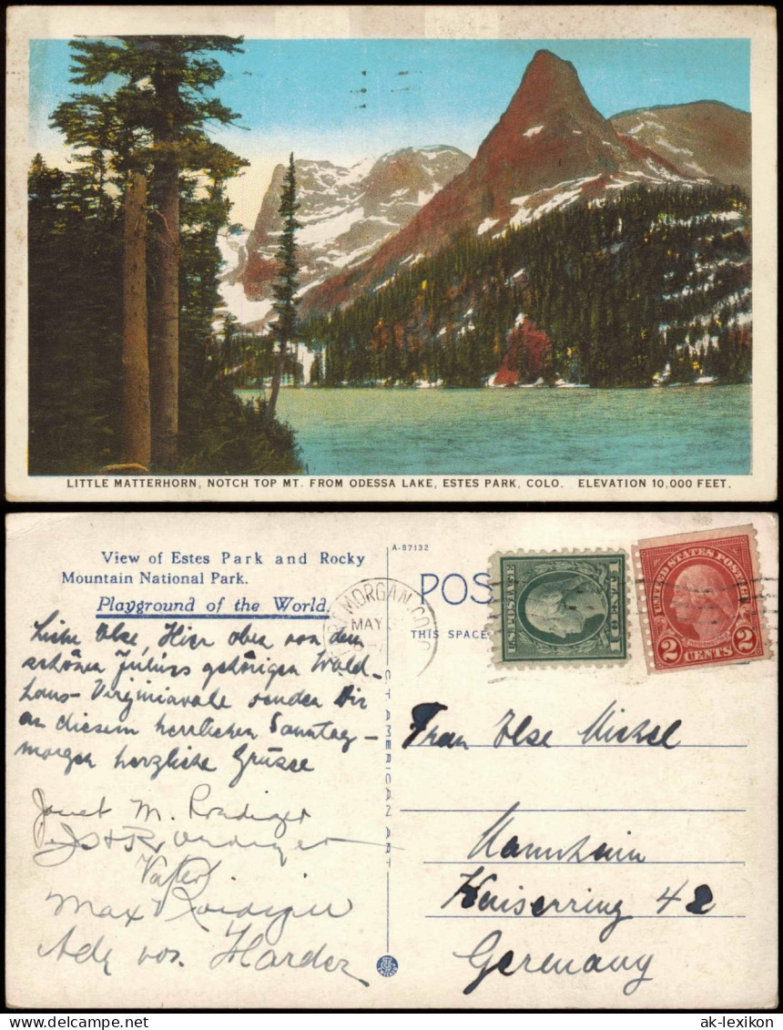 Colorado   LITTLE MATTERHORN, NOTCH TOP MT. FROM ODESSA LAKE, ESTES PARK 1930 - Other & Unclassified