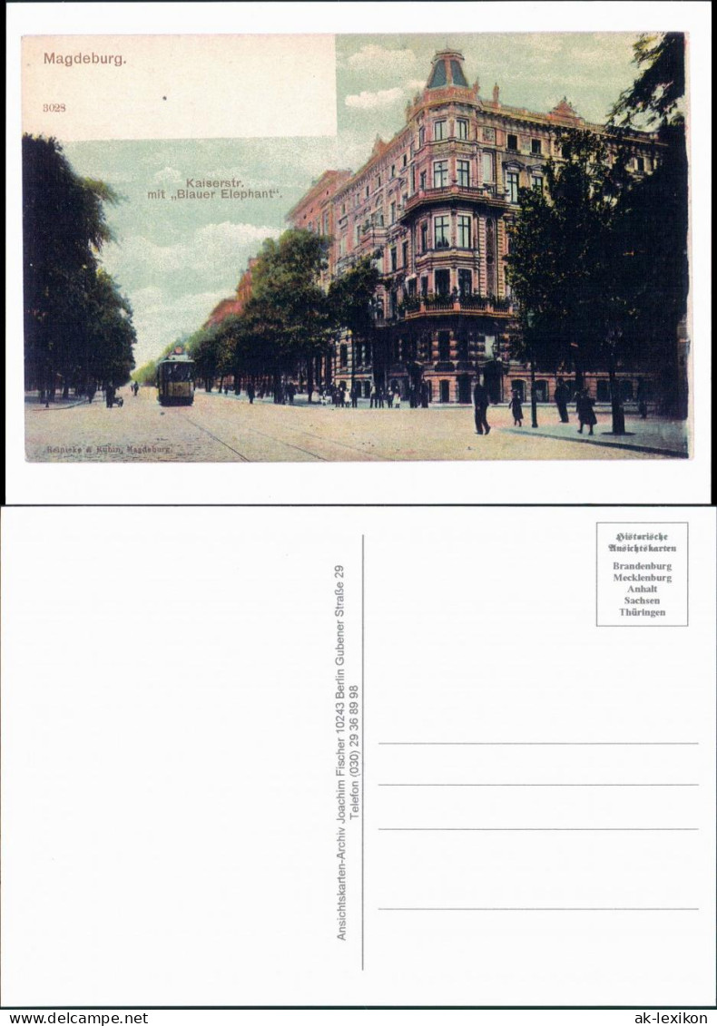 Magdeburg Repro-Ansicht Kaiserstraße Mit Blauer Elephant Ca 1910 REPRO - Other & Unclassified