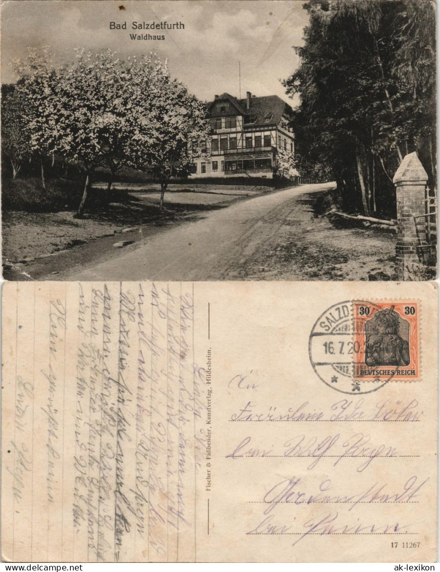 Ansichtskarte Bad Salzdetfurth Waldhaus 1920 - Bad Salzdetfurth