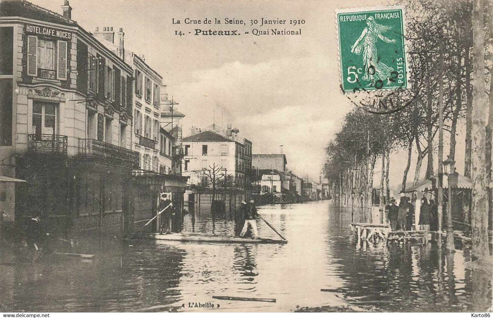 Puteaux * Le Quai National * La Crue De La Seine Le 30 Janvier 1910 * Inondation Catastrophe - Puteaux