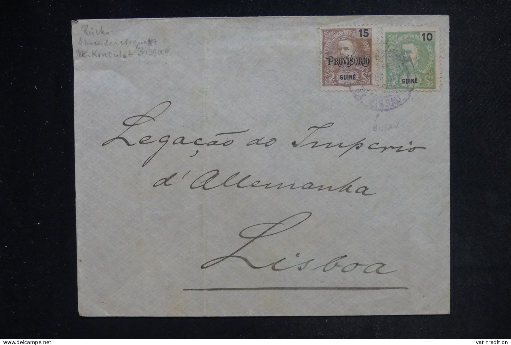 GUINÉE PORTUGAISE - Enveloppe Du Consulat Allemmand Pour Lisbonne En 1909 - L 152510 - Guinée Portugaise