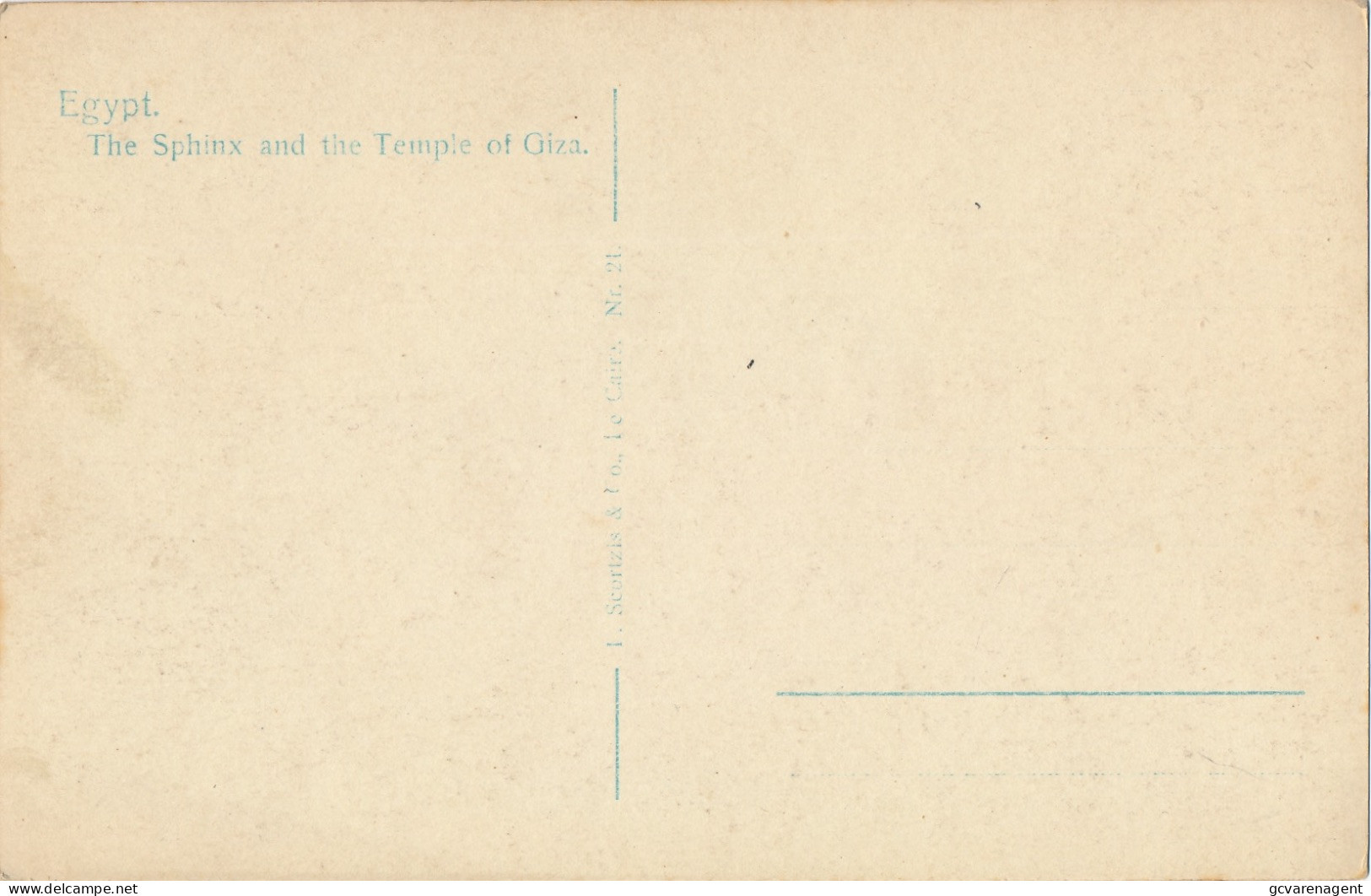 THE SPHINX AND THE TEMPLE ET GIZA   1898165214      ZIE  SCANS - Gizeh