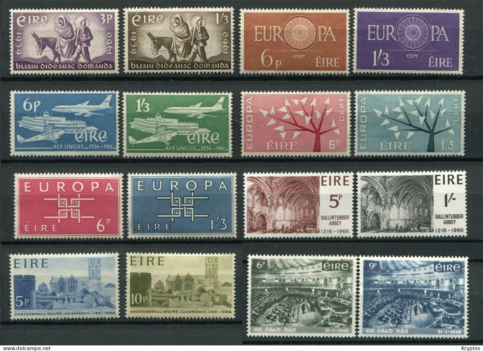 Ireland 1960-69. 16 Stamps In Complete Sets - ALL MINT (MNH**) - Ongebruikt