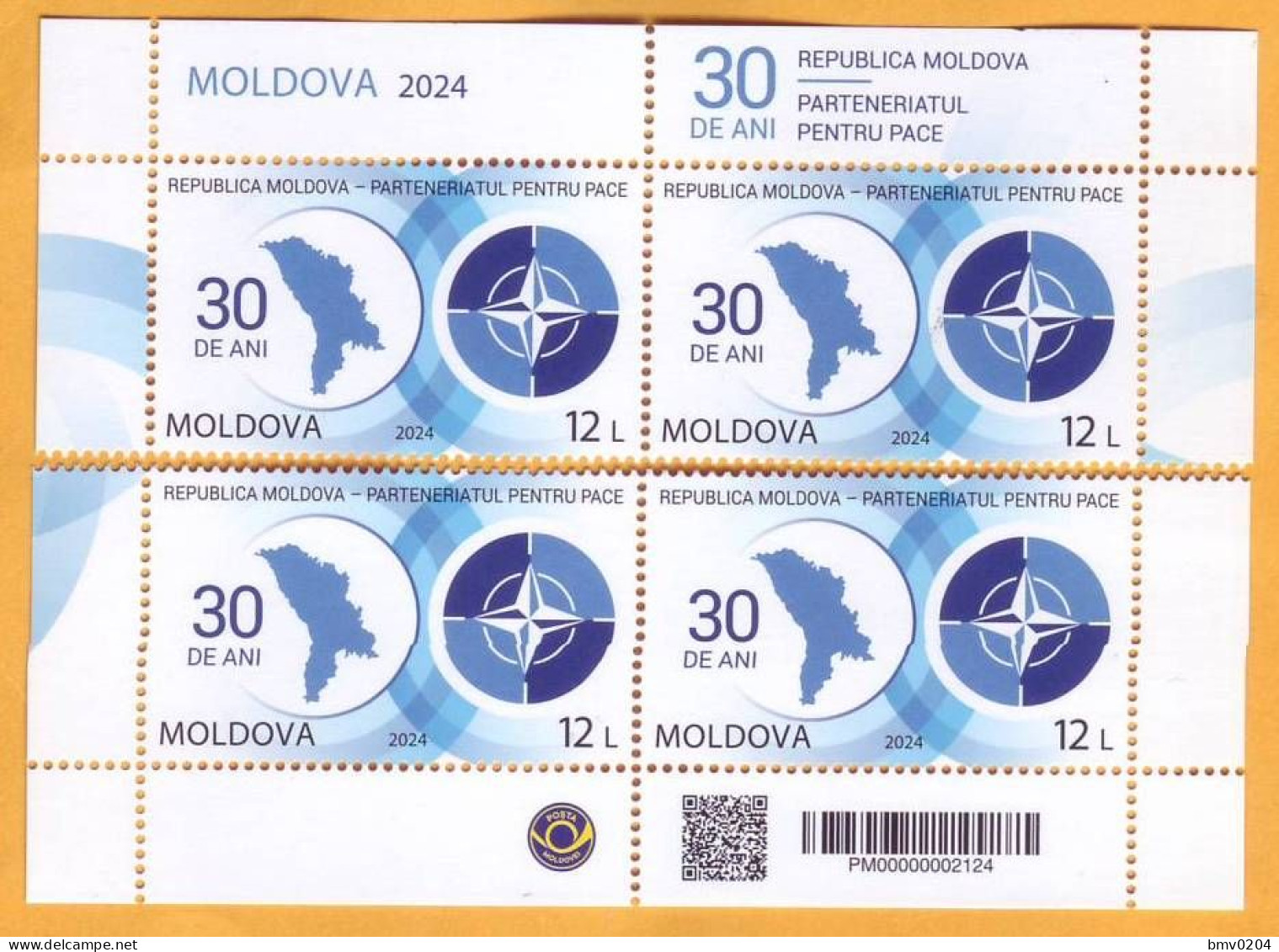 2024 Moldova "30 Years Since The Accession Of The Republic Of Moldova At The Partnership For Peace" 4v Mint - Moldova