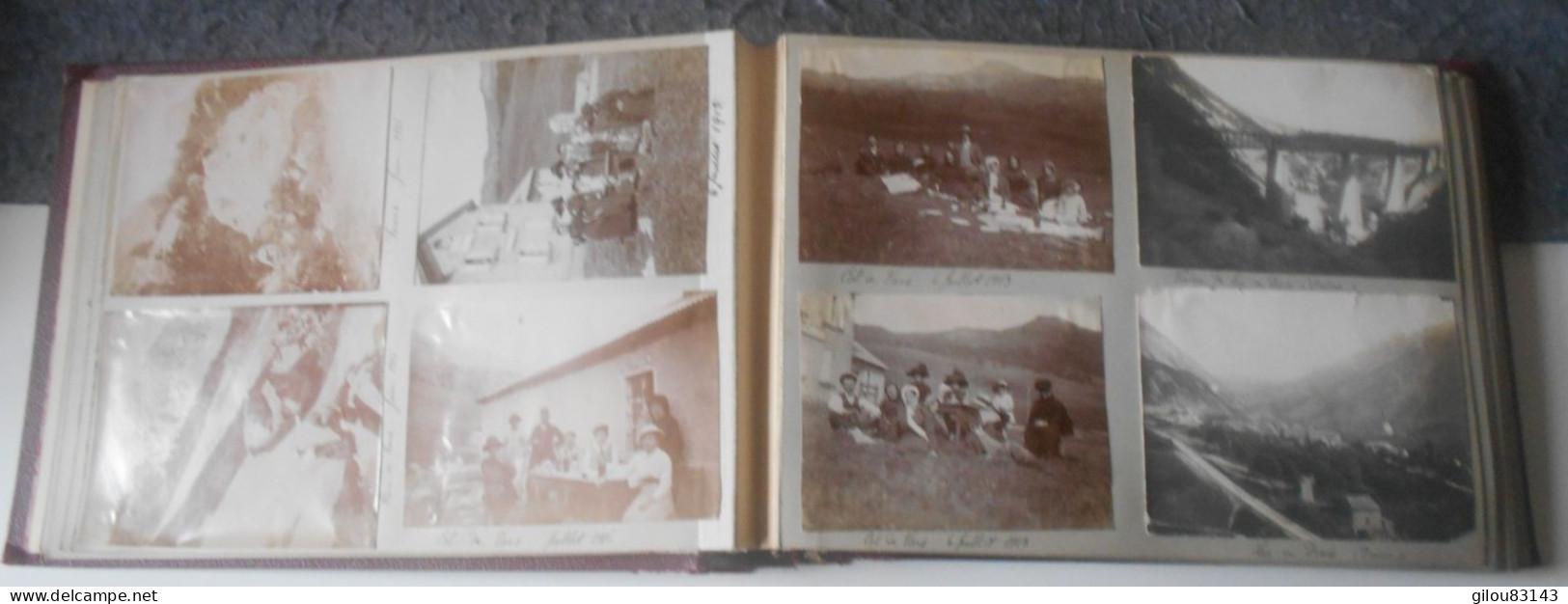 Alpes de Haute Provence, Album de famille de Barcelonnette, militaires, zeppelin, automobiles, villages,145 photos + doc