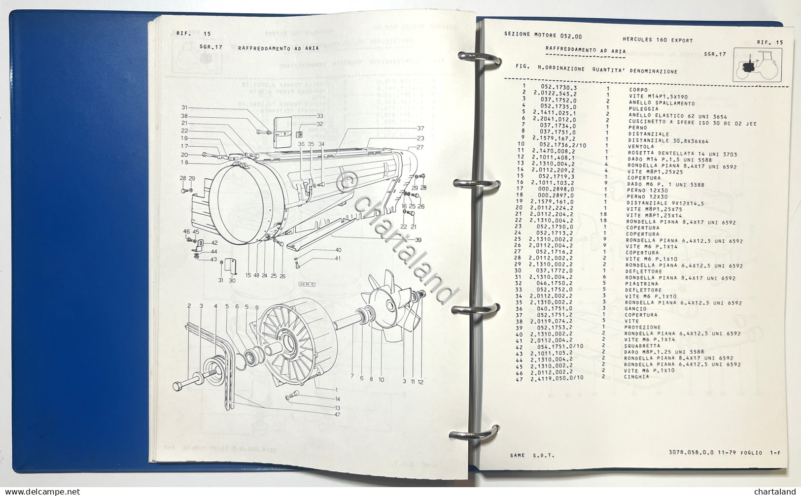 Catalogo Parti Di Ricambio Originali SAME Trattori - Hercules 160 Export - 1979 - Otros & Sin Clasificación